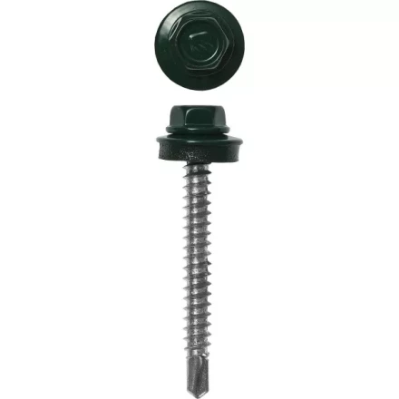 Саморезы ЗУБР окраш., RAL 6005 зелен. насыщен., для крепл. кров. матер. к дерев. обреш., 4.8x65мм, 180шт 4-300315-48-065-6005 купить в Уфе