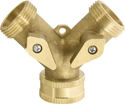 Разветвитель 2- х  канальный регулируемый внешняя и внутренняя резьба 3/4" латунный  PALISAD 66523 купить в Уфе