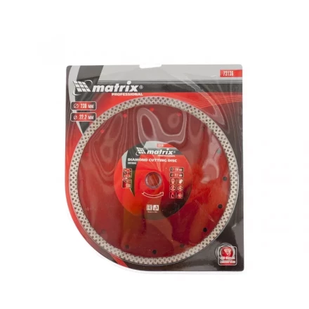 Диск алмазный отрезной сплошной 230 х 22,2 мм сухая резка MATRIX Professional 73136 купить в Уфе