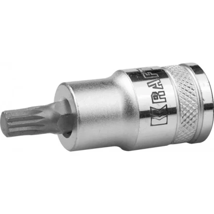 Торцовая бита-головка KRAFTOOL &quot;INDUSTRIE QUALITAT&quot;, материал S2, SPLINE, сатинированная, 1/2&quot;, M8 27911-08_z01 купить в Уфе