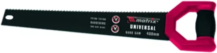 Ножовка по дереву UNIVERSAL,400 мм две рабочие кромки 13-14 TPI и 7-8 TPI,тефлоновое покр. MATRIX 23571 купить в Уфе