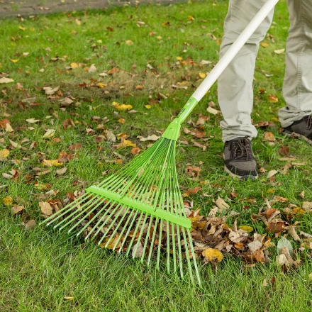 Грабли веерные стальные Palisad, 565 мм, 22 плоских зуба, эмалированные, усиленные, без черенка, 617015 купить в Уфе