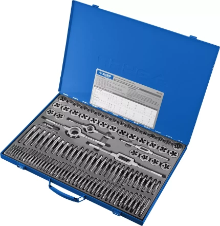 Набор метчиков и плашек ЗУБР "ПРОФЕССИОНАЛ", сталь Р6М5, 110 предметов 28110-H110 купить в Уфе