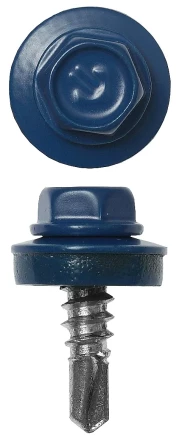 Саморезы ЗУБР &quot;ПРОФЕССИОНАЛ&quot; окраш., RAL 5005 синий насыщен., для крепл. кров. матер. к металл. констр., 5.5x25мм, 1800шт 4-300310-55-025-5005 купить в Уфе