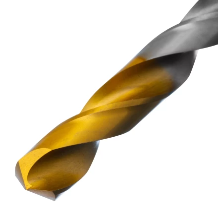 Сверло спиральное по металлу Denzel, 10 x 133 мм, Р6М5, Golden Tip, 718242 купить в Уфе