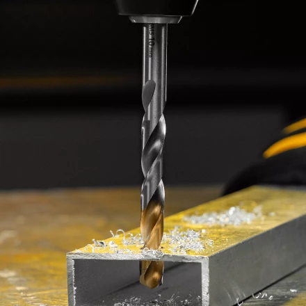 Сверло спиральное по металлу Denzel, 10 x 133 мм, Р6М5, Golden Tip, 718242 купить в Уфе