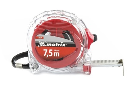Рулетка 7,5 м х 25 мм MATRIX Crystal корпус из поликарбоната артикул 31074 купить в Уфе