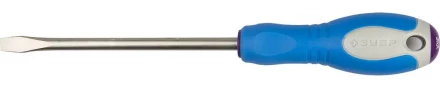 Отвертка ЗУБР, Cr-V сталь, трехкомпонентная рукоятка, цветовая индикация типа шлица, SL, 8,0x150мм 25251-8.0-150 купить в Уфе