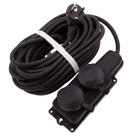 Удлинитель силовой 10 м, 16А, тип УХз16, КГ 3 x 1.5 мм, 2 розетки, Россия Сибртех 95881 купить в Уфе