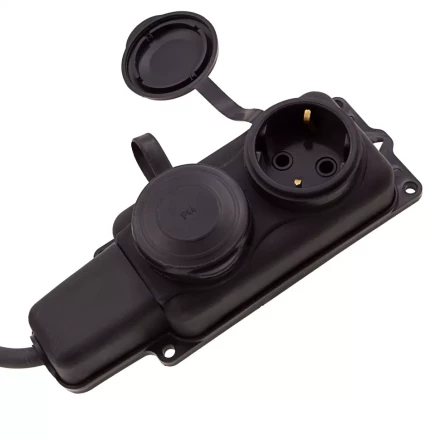 Удлинитель силовой 10 м, 16А, тип УХз16, КГ 3 x 1.5 мм, 2 розетки, Россия Сибртех 95881 купить в Уфе