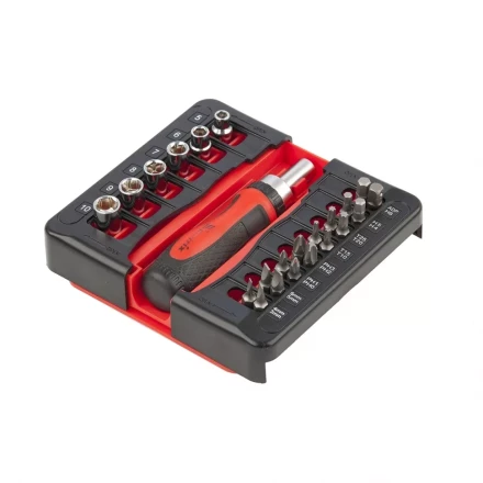 Отвертка реверсивная с набором бит и торцевых головок, 23 шт., CrV Matrix 11786 купить в Уфе