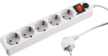 Сетевой фильтр STAYER &quot;MASTER&quot; электрический, 5 гнезд, макс. мощн. 2200 Вт, 5м 55066-5 купить в Уфе