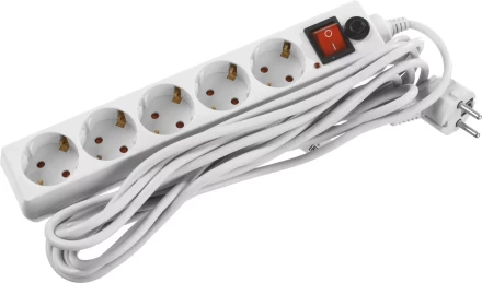 Сетевой фильтр STAYER &quot;MASTER&quot; электрический, 5 гнезд, макс. мощн. 2200 Вт, 5м 55066-5 купить в Уфе