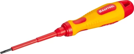 Отвертка KRAFTOOL, высоковольтная, Cr-Mo-V стержень, двухкомпонент. маслобензостойкая рукоятка, SL, 2,5х75мм 250083-2.5-075 купить в Уфе