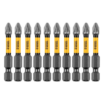 Бита IMPACT, PZ2x50 мм, лазерная обработка шлица, сталь S2, 10 шт., Е 6,3 Denzel 11692 купить в Уфе