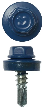 Саморезы ЗУБР &quot;ПРОФЕССИОНАЛ&quot; окраш., RAL 5005 синий насыщен., для крепл. кров. матер. к металл. констр., 5.5x19мм, 2500шт 4-300310-55-019-5005 купить в Уфе