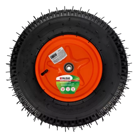 Колесо пневматическое усиленное, шина 8PR, 4.00-8 D400 мм, внутренний диаметр подшипника 12 мм, длина оси 90 мм Palisad купить в Уфе