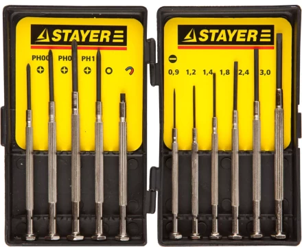 STAYER &quot;MASTER&quot;. Набор: Отвертки часовые для особо точных работ, с цельнометаллическими рукоятками 2560-H11_z01 купить в Уфе