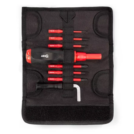 Диэлектрическая динамометрическая отвертка VDE КВТ НИО-3306 со сменными битами SLIM, 6 шт. (90952) купить в Уфе