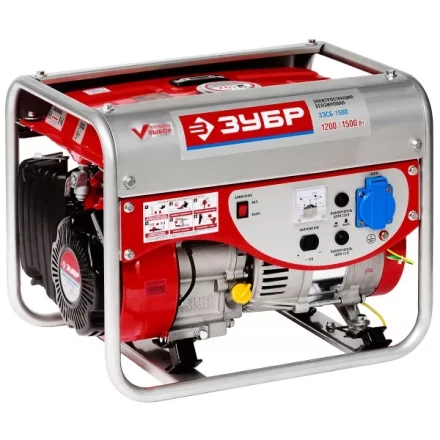Электростанция ЗУБР бензиновая, 4-х тактная, ручной пуск, 220В, 1500Вт ЗЭСБ-1500 купить в Уфе