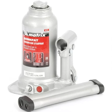 Домкрат гидравлический бутылочный телескопический 4 т подъем 170-420 мм MATRIX 50743 купить в Уфе