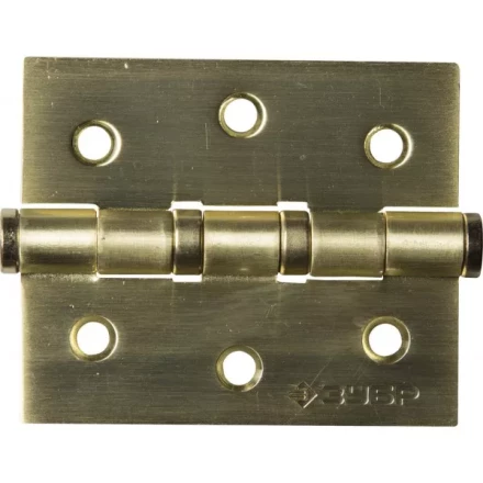 Петля универсальная ЗУБР "ЭКСПЕРТ", 2 подшипника, цвет мат. латунь (SB), с крепежом, 75х63х2,5мм, 2 шт 37601-075-3 купить в Уфе