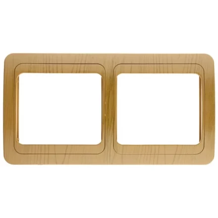 Панель СВЕТОЗАР &quot;ГАММА&quot; накладная, горизонтальная, цвет ольха, 2 гнезда SV-54146-A купить в Уфе