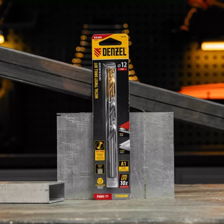 Сверло спиральное по металлу Denzel,  12 x 151 мм, Р6М5, Golden Tip 718244 купить в Уфе