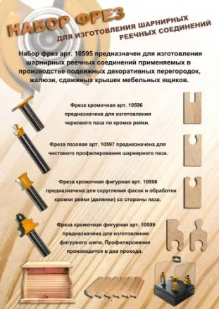 Набор фрез д/изг шарнирного соед хв 12мм 4шт Энкор 10595 купить в Уфе