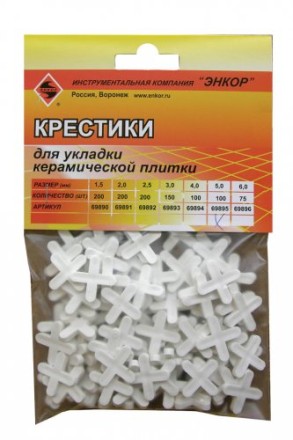 Крестики для кафеля 5,0 мм 100 штук блистер Энкор 69895 купить в Уфе