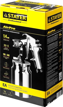 Краскопульт пневматический STAYER &quot;PROFESSIONAL&quot; AirPro, 1,4мм 06477-1.4 купить в Уфе