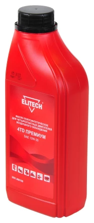 Масло п/синт. 4-х такт двигателей, (вязкость SAE 10W-30), 1л ELITECH премиум 2001.000100 купить в Уфе