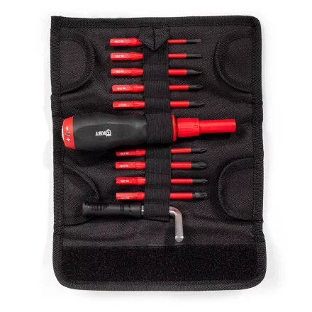 Диэлектрическая динамометрическая отвертка VDE КВТ НИО-3309 со сменными битами SLIM, 9 шт. (78279) купить в Уфе