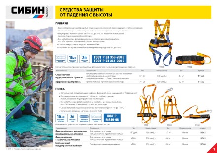 Лямочный пояс СИБИН тип ППДаА, материал стропа - лента, с наплечными и набедренными лямками 11563 купить в Уфе
