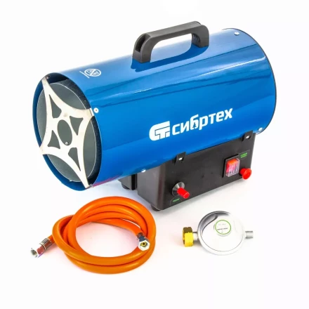 Газовая тепловая пушка СТГ-15, 15 кВт, 500 м3/ч, пропан-бутан Сибртех 96452 купить в Уфе