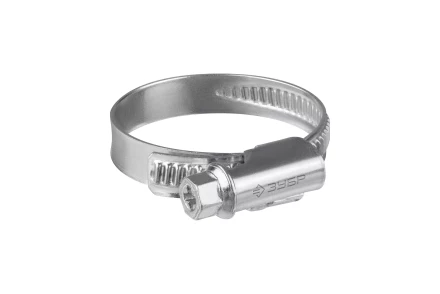 ЗУБР Х-9Н, 12 - 22 мм, накатная лента 9 мм, цинк, 50 шт, червячный хомут (37807-22) купить в Уфе