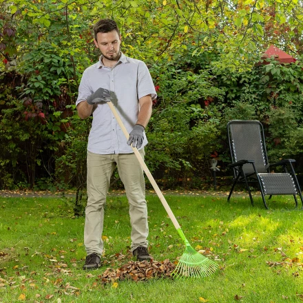 Грабли веерные стальные Palisad, 425 мм, 22 плоских зуба, эмалированные, без черенка, 617705 купить в Уфе