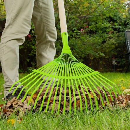 Грабли веерные стальные Palisad, 425 мм, 22 плоских зуба, эмалированные, без черенка, 617705 купить в Уфе