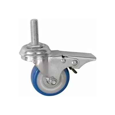 Колесо аппаратное поворотное SCtvb 92 75 мм с болтом и тормозом (синяя резина) 1027146 купить в Уфе