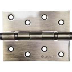 Петля универсальная ЗУБР "ЭКСПЕРТ", 2 подшипника, цвет ст. латунь (AB), с крепежом, 100х75х2,5мм, 2 шт 37601-100-5