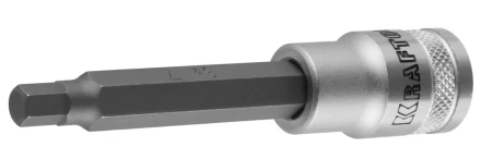 Торцовая бита-головка KRAFTOOL &quot;INDUSTRIE QUALITAT&quot;, удлиненная, материал S2, HEX, сатинированная, 1/2&quot;, H7 27909-07_z01 купить в Уфе