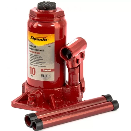 Домкрат гидравлический бутылочный 10 т, h подъема 190-370 мм Sparta Compact 50335 купить в Уфе