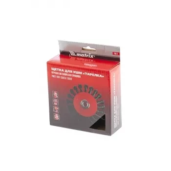 Щетка для УШМ, 125 мм, М14, &quot;тарелка&quot;, крученая проволока  0,5 мм  MATRIX 74611 купить в Уфе