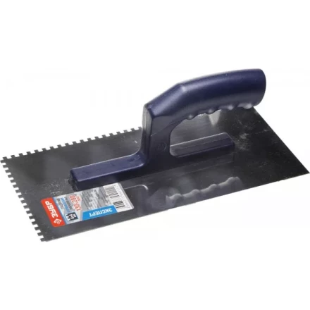 Гладилка ЗУБР нержавеющая с пластиковой ручкой, зубчатая, 4х4мм 0804-04 купить в Уфе