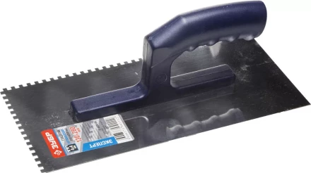 Гладилка ЗУБР нержавеющая с пластиковой ручкой, зубчатая, 4х4мм 0804-04 купить в Уфе