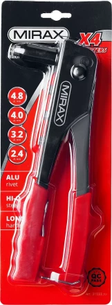 Заклепочник, MIRAX 31033, для алюминиевых заклепок d=2,4 / 3,2 / 4,0 / 4,8 мм, длина 225мм 31033_z01 купить в Уфе