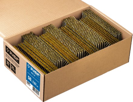 ЗУБР SN21 50 х 2.87 мм, реечные гвозди рифленые, 3500 шт (305392-50) купить в Уфе