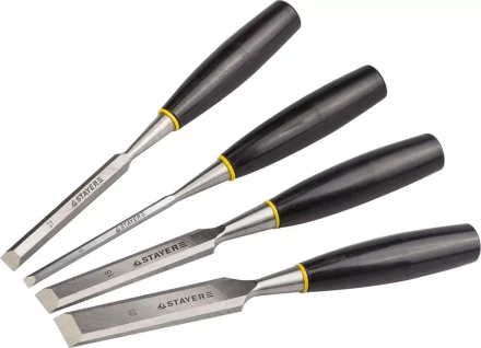 Набор: Стамески плоские с пластмассовой ручкой, 6/12/18/25, 4шт, STAYER 1820-H4 купить в Уфе