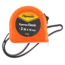 Рулетка Classic, 3 м х 16 мм, пластиковый корпус SPARTA 31302
