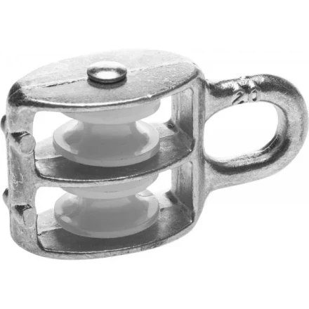 Блок ЗУБР двойной, оцинкованный, нейлоновый шкив, 6x20мм, 8 шт 4-304595-20 купить в Уфе